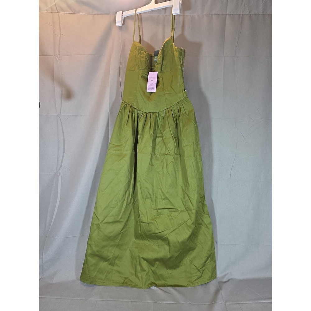 Women's Keyhole Poplin Midi Dress - Wild Fable‎ Green Extra Extra Small 2XS
